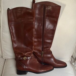 Brown Leather Knee-High Boots
